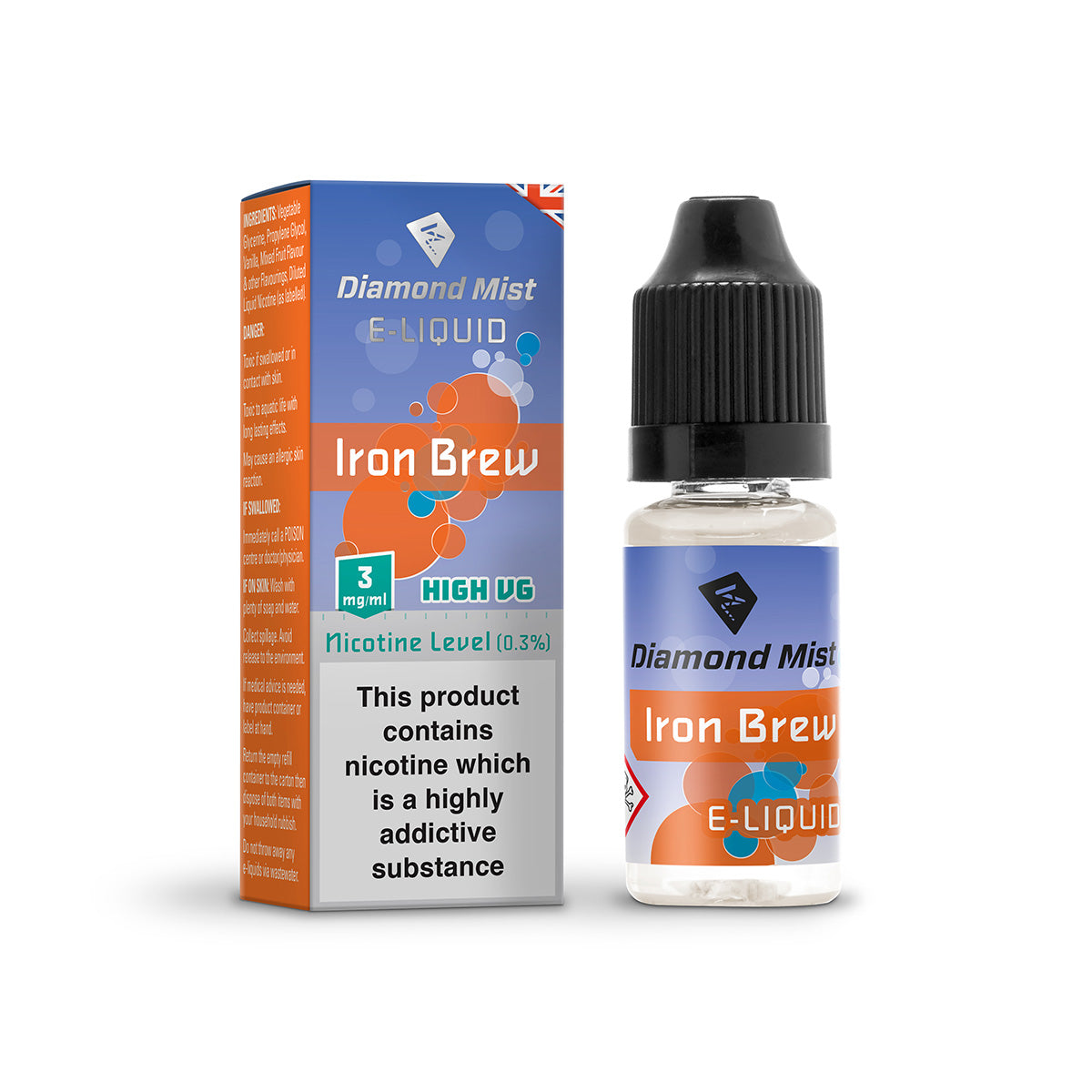 IRON BREW 3mg Diamond Mist E liquid 10ml Diamond Mist E Liquid